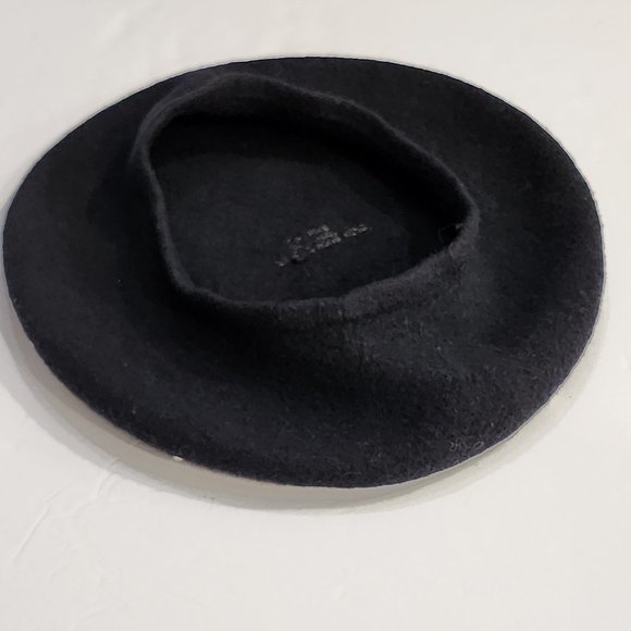 Vintage Rare Find 100% Wool Beret Made in Hong Kong Black Beret With Pearls Acce main image 4